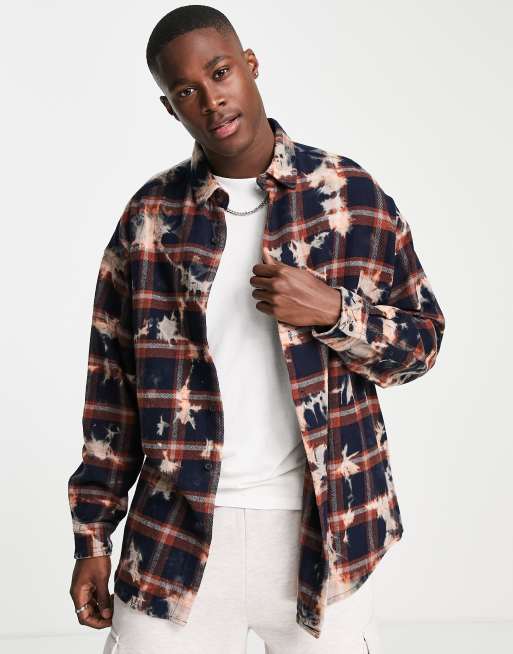ASOS DESIGN - Extreem oversized overhemd in grunge-ruit met wassing