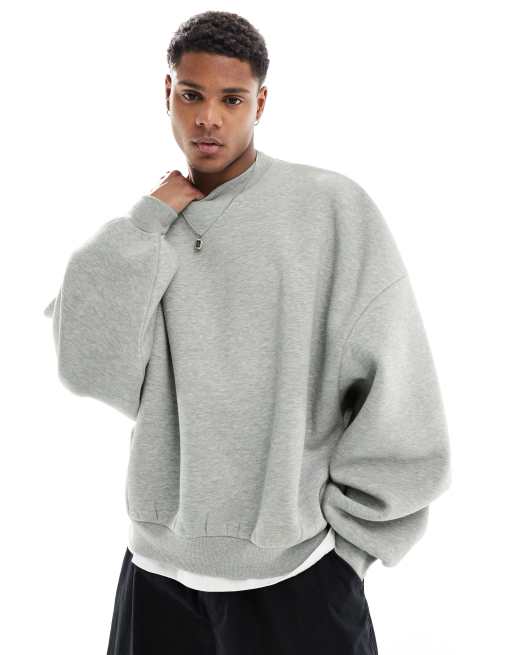 FhyzicsShops DESIGN - Extreem oversized sweatshirt Pattern in gemêleerd grijs