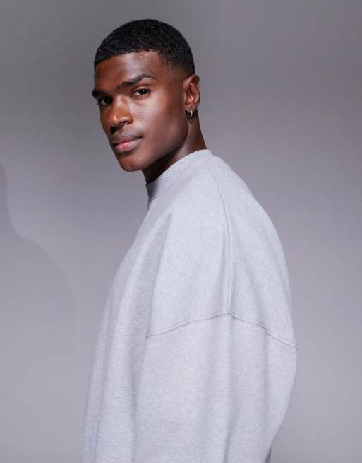 ASOS DESIGN - Extreem oversized sweatshirt van premium 400gsm zware stof in gemêleerd grijs, 4 van 6