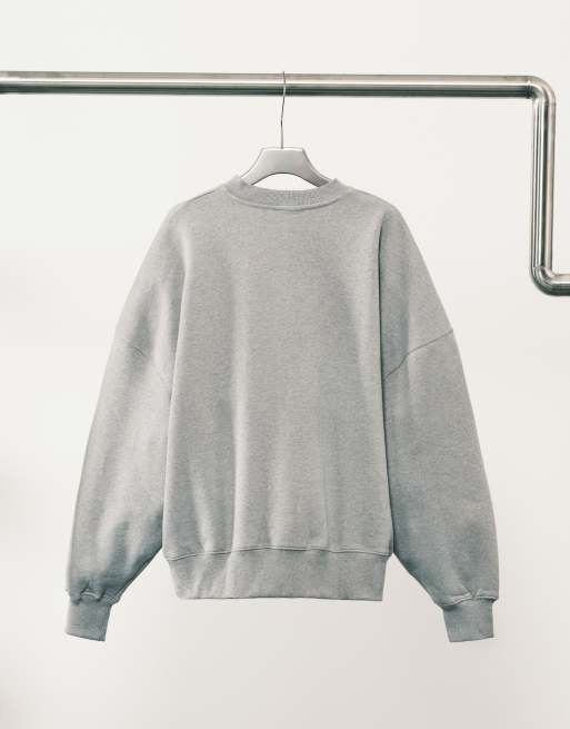 ASOS DESIGN - Extreem oversized sweatshirt van premium 400gsm zware stof in gemêleerd grijs, 3 van 5