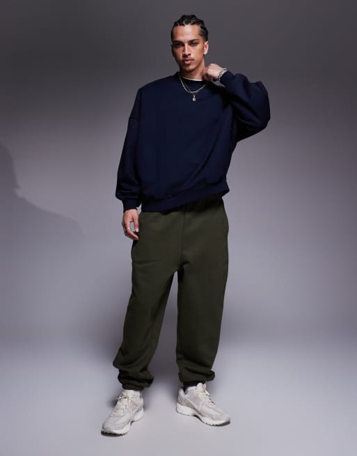 ASOS DESIGN - Extreem oversized sweatshirt van premium 400gsm zware stof in marineblauw, 3 van 4