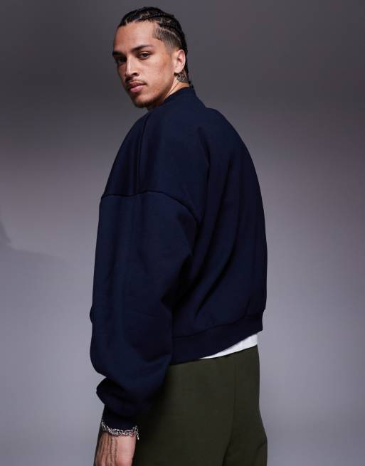 ASOS DESIGN - Extreem oversized sweatshirt van premium 400gsm zware stof in marineblauw, 4 van 4
