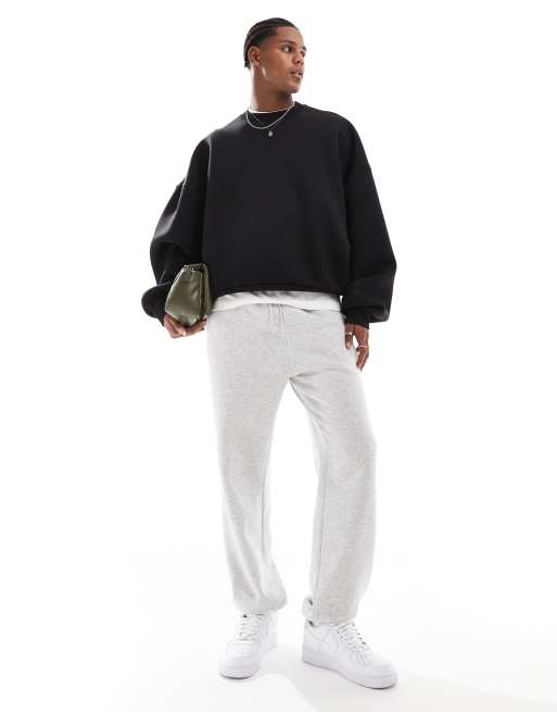 FhyzicsShops DESIGN - Extreem oversized sweatshirt van zware scubastof in zwart