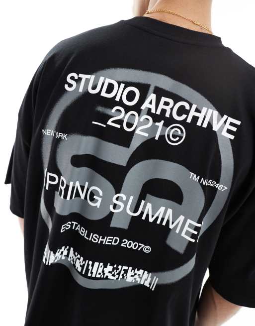 ASOS DESIGN - Extreem oversized T-shirt met print op de achterkant in zwart, 4 van 4