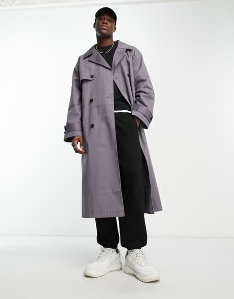 ASOS DESIGN - Extreem oversized trenchcoat in leisteengrijs - view 1