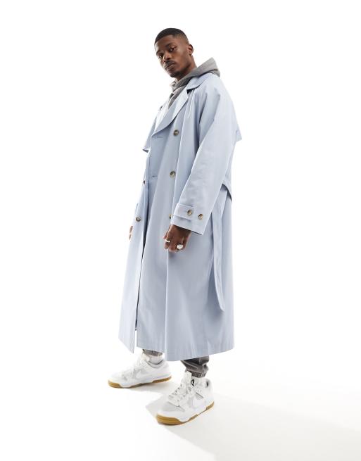 ASOS DESIGN - Extreem oversized trenchcoat in oud blauw, 2 van 4