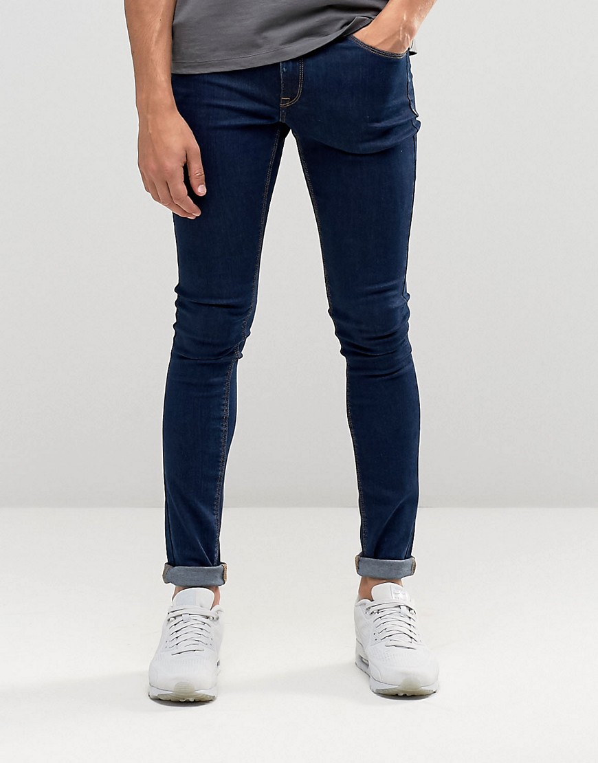 ASOS DESIGN - Extreem superskinny jeans in onbewerkt blauw