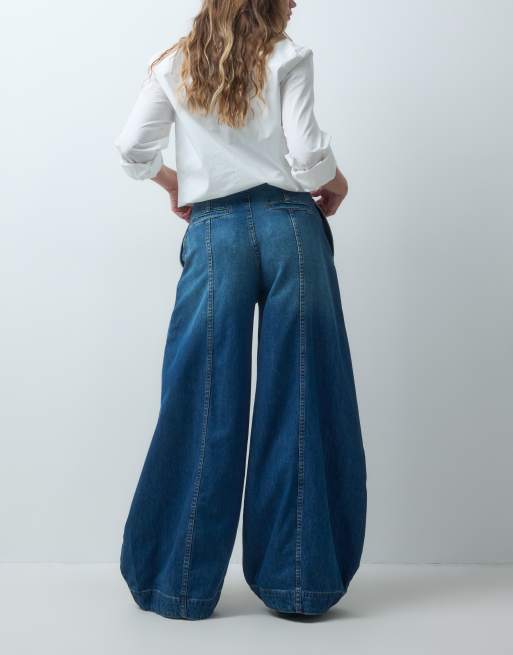 ASOS DESIGN extreem wijde barreljeans in vintage middenblauw, 3 van 5