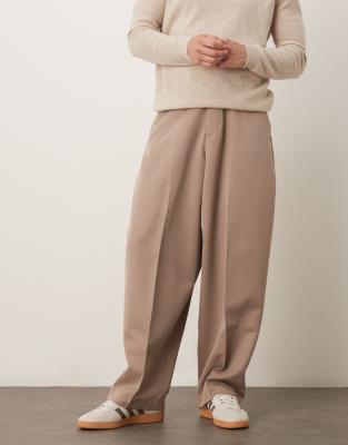Extrem schmal zulaufende, elegante Hose in dunklem Steinbeige-Neutral Neutral 52 Regular