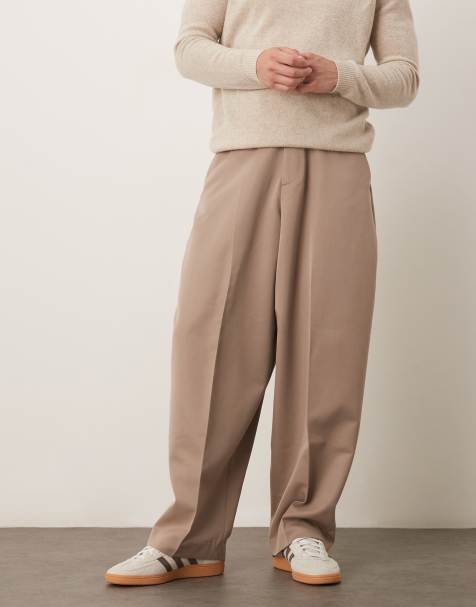 ASOS DESIGN – Extrem schmal zulaufende, elegante Hose in dunklem Steinbeige - view 1