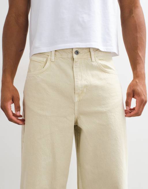 ASOS DESIGN extrema baggy jeans i vitt med dragsko, 4 av 5