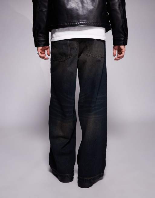 ASOS DESIGN extreme baggy fit jeans in black wash with tint , 3 of 5