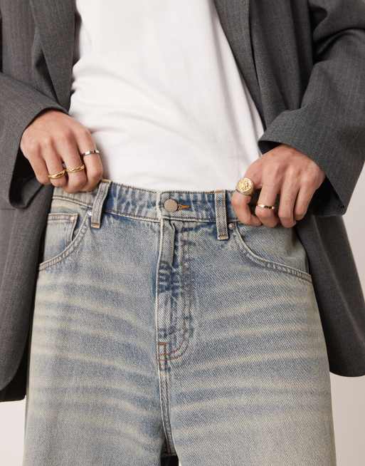 ASOS DESIGN extreme baggy fit jeans in light wash blue  , 4 of 5