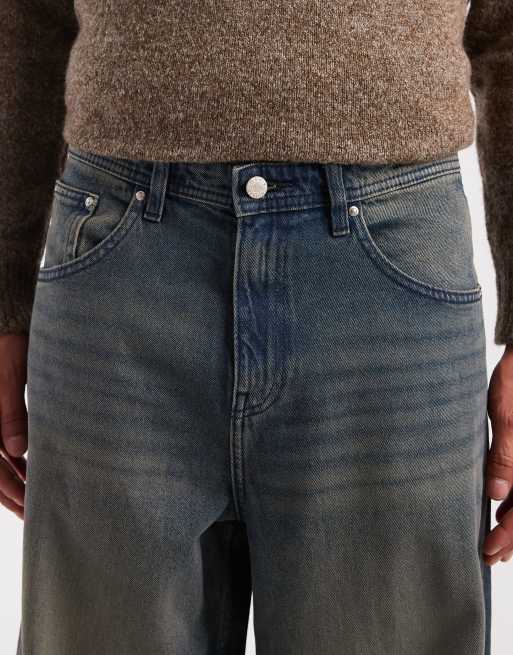 ASOS DESIGN extreme baggy fit jeans in sulphur blue wash , 4 of 5