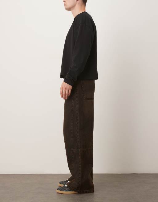 ASOS DESIGN extreme Baggy-Jeans in brauner Waschung, 2 von 5