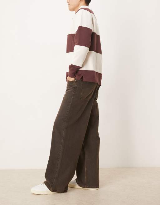 ASOS DESIGN extreme Baggy-Jeans in brauner Waschung, 2 von 5