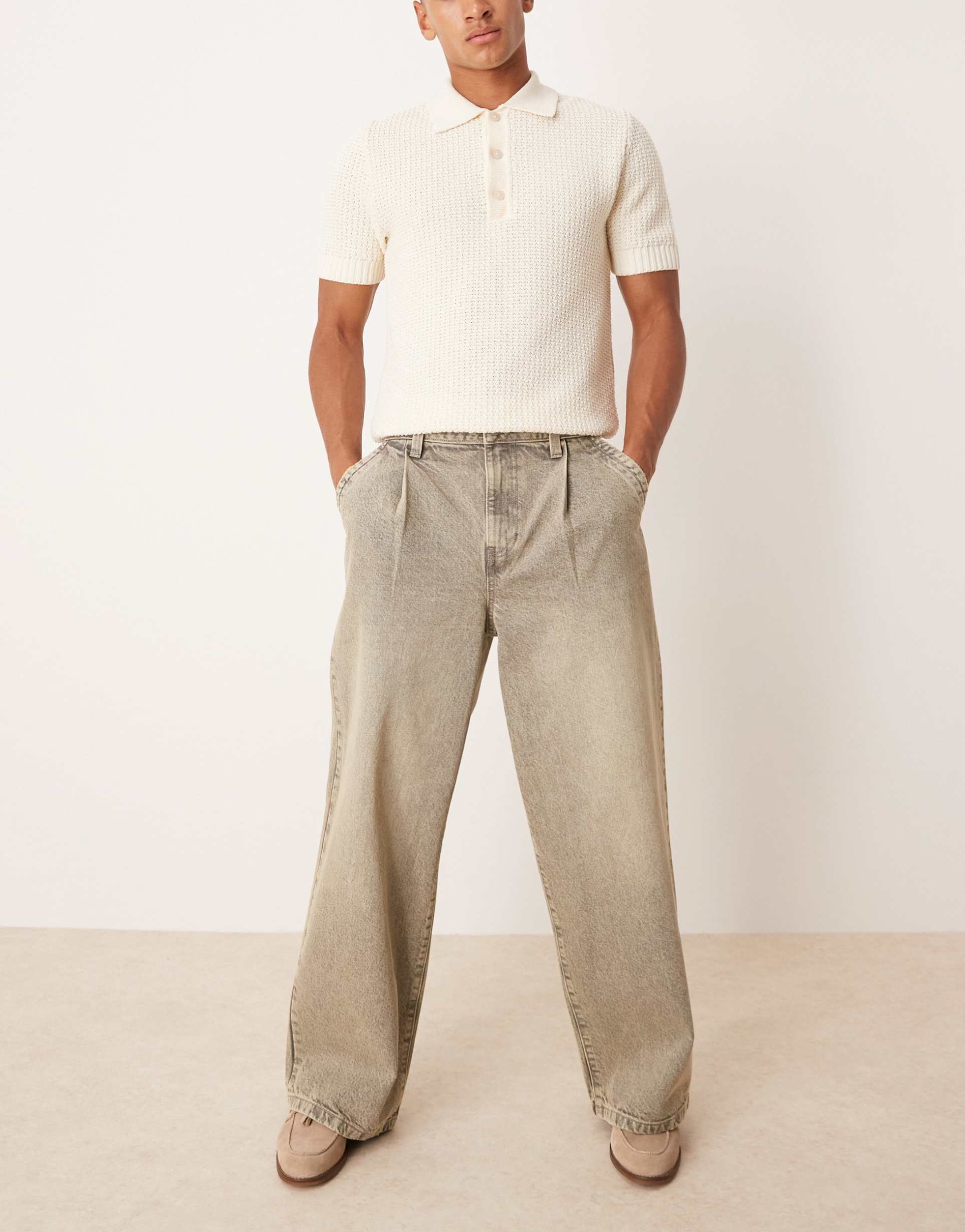 ASOS DESIGN extreme baggy jeans in brown tint