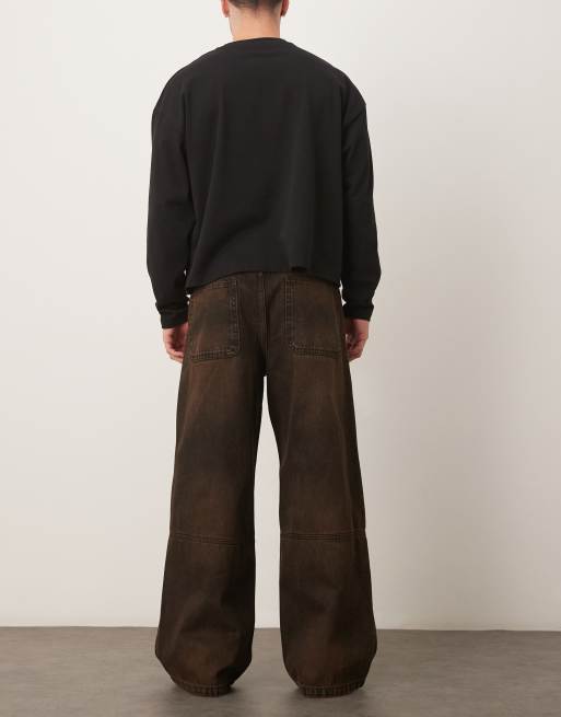 ASOS DESIGN extreme baggy jeans in brown wash , 3 of 5