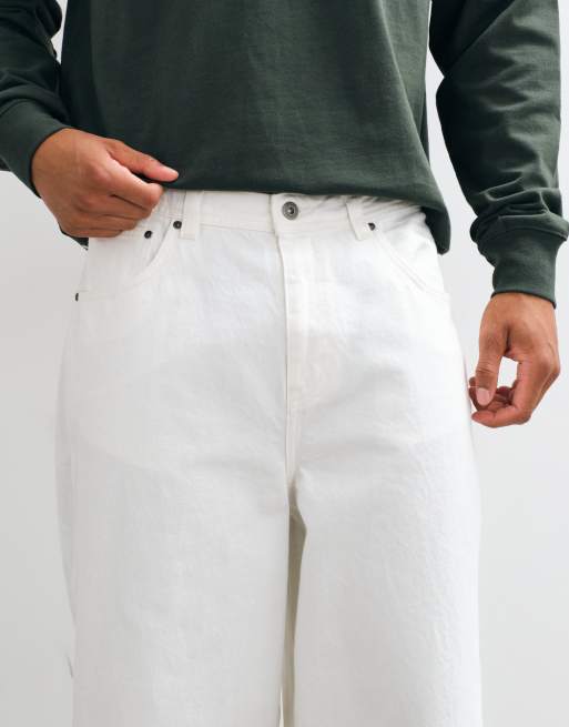 ASOS DESIGN extreme baggy jeans in ecru with abrasions, 4 of 5