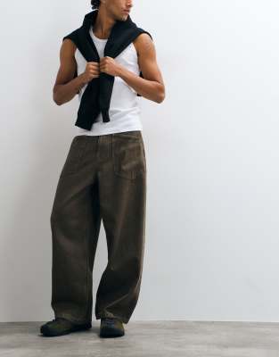 Asos Design Extreme Baggy Jeans In Green