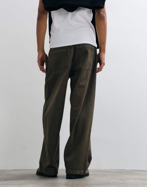 ASOS DESIGN extreme baggy jeans in khaki with fatigue pockets , 5 of 5