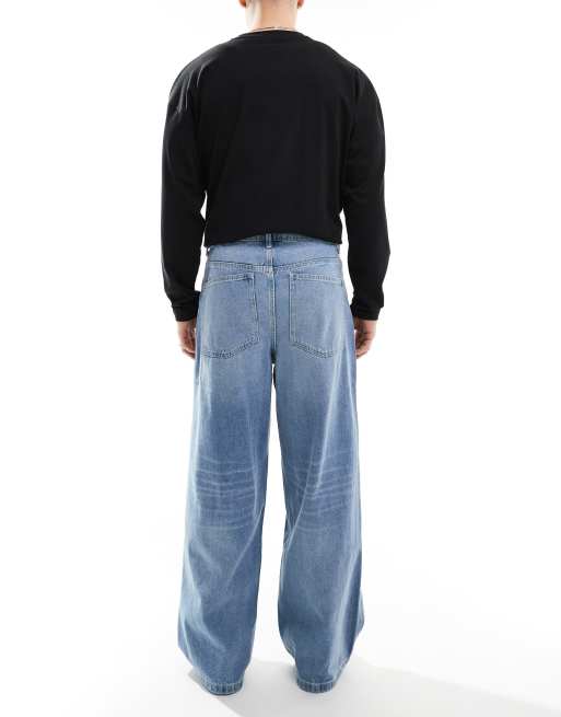 ASOS DESIGN extreme baggy jeans in light wash blue , 2 of 5