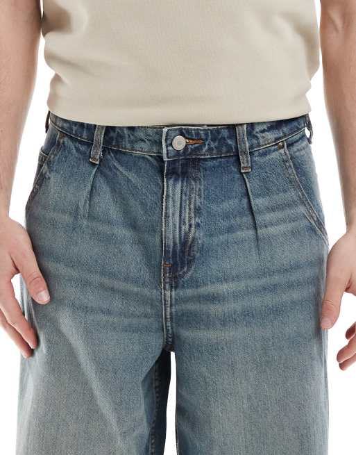 ASOS DESIGN extreme baggy jeans in mid wash blue , 4 of 5