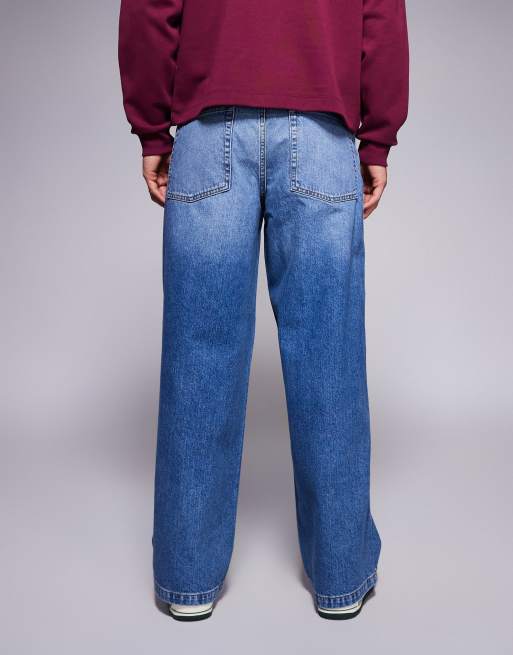 ASOS DESIGN extreme baggy jeans in mid wash blue , 2 of 5