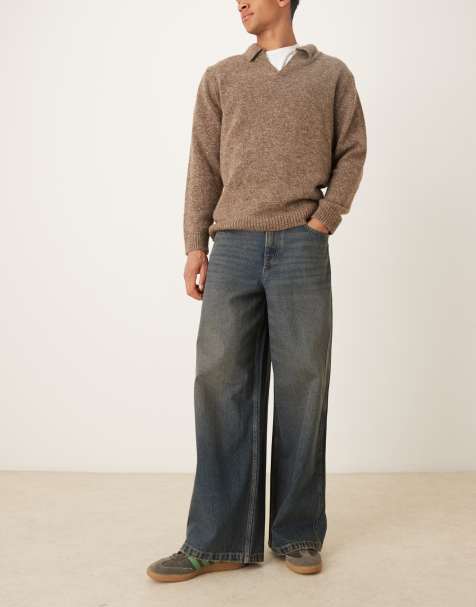 ASOS DESIGN extreme baggy jeans in middenblauw met tint - view 1