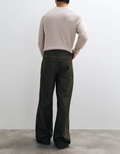 ASOS DESIGN extreme Baggy-Jeans in Oliv-Waschung, 4 von 5