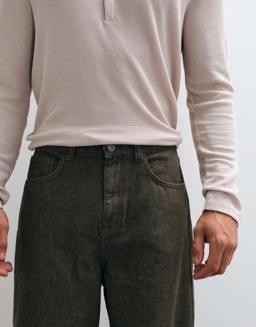 ASOS DESIGN extreme Baggy-Jeans in Oliv-Waschung, 5 von 5