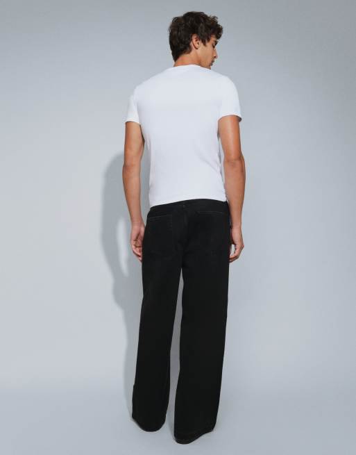 ASOS DESIGN extreme Baggy-Jeans in Schwarz mit Falten, 3 von 5