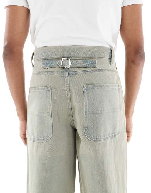 ASOS DESIGN extreme baggy jeans with back adjuster and tint in light wash blue , 5 of 5