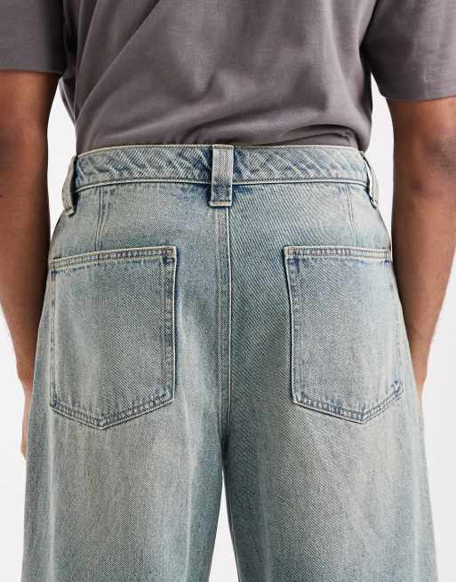 ASOS DESIGN extreme baggy jeans with darts in mid wash blue with tint , 4 of 5
