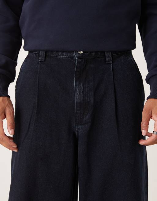ASOS DESIGN extreme baggy pleated jean in dark indigo , 4 of 5