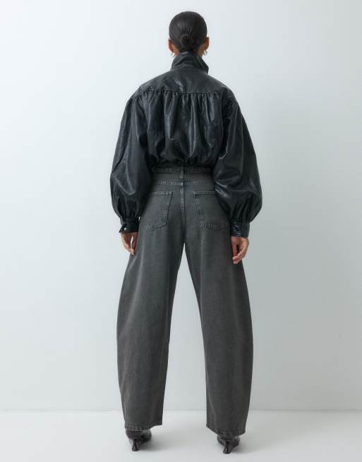 ASOS DESIGN extreme barrel jean in dark tint, 3 of 5