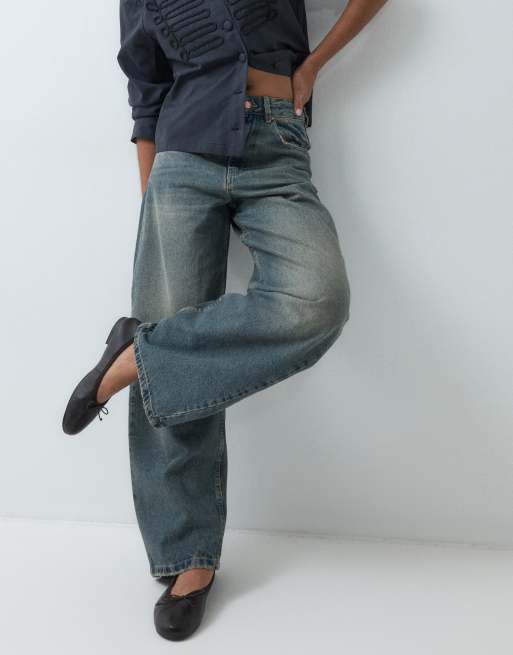 ASOS DESIGN extreme barrel jean in vintage tinted wash, 1 of 5