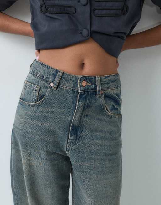 ASOS DESIGN extreme barrel-jeans i vintagefarvet vask, 2 af 5