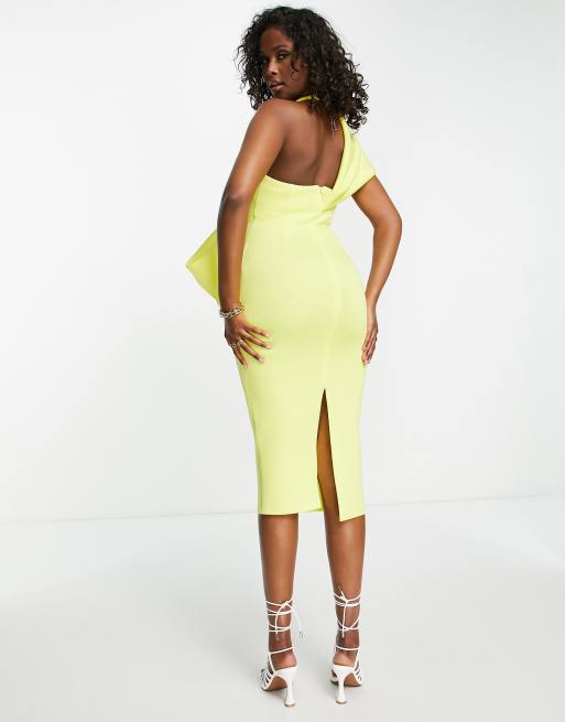 Stunning Yellow Pencil Dress with Sash