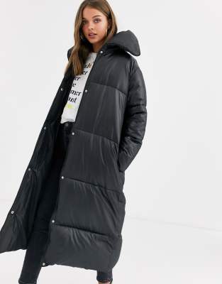 black puffer coat with hood