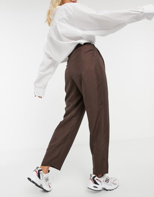ASOS DESIGN extreme dad pants in brown