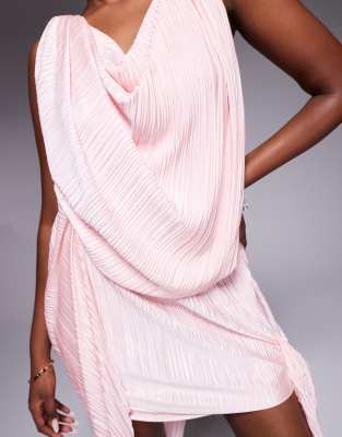 Asos Design Extreme Draped Plisse Mini Dress