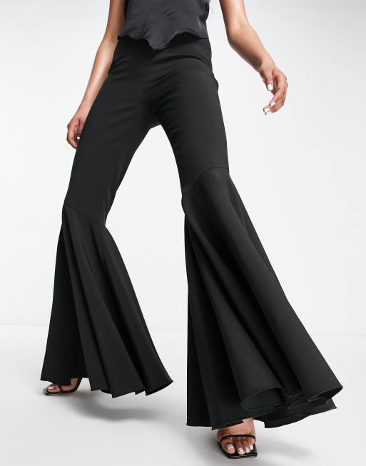 ASOS DESIGN extreme flare pants in black