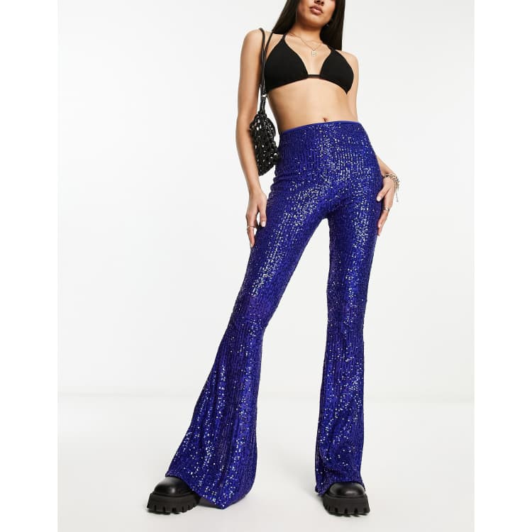 Good Neighbour  Skies Are Blue Sequin Flared Pants (Champagne)