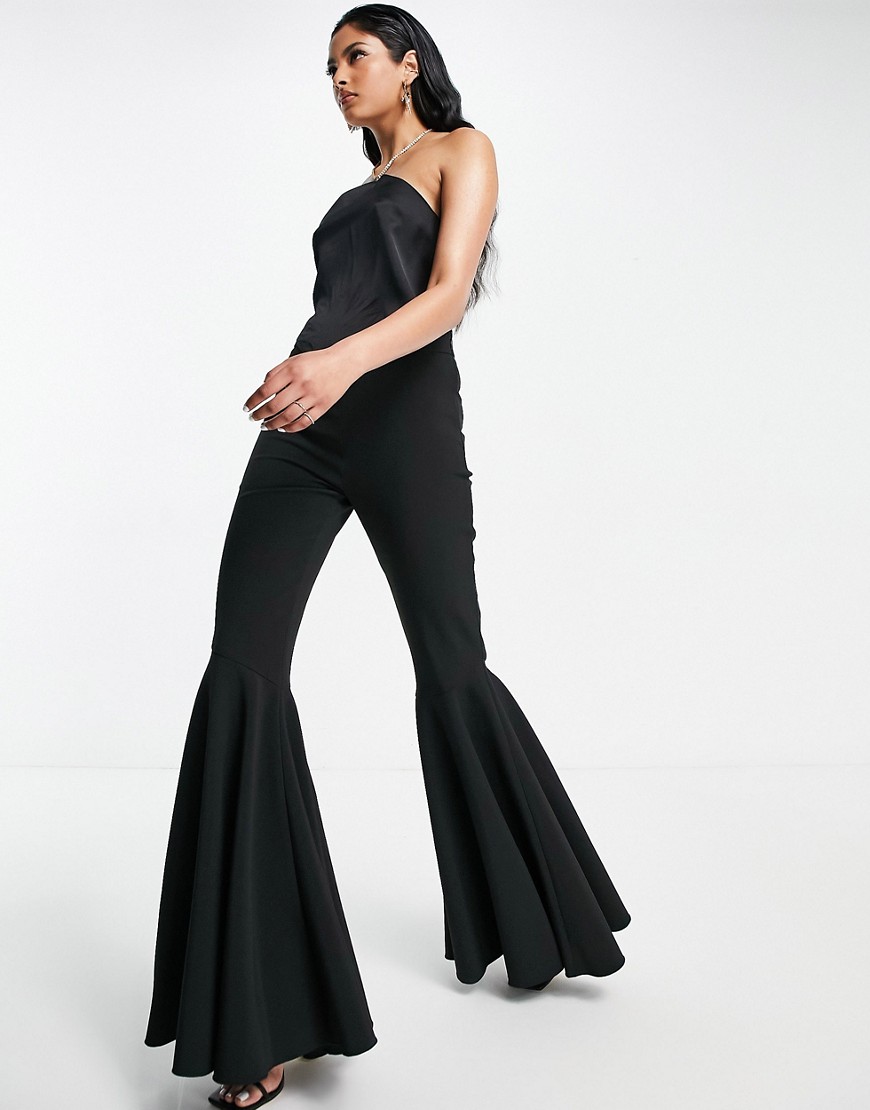 ASOS DESIGN extreme flare trousers in black