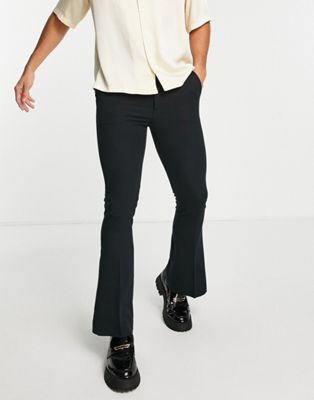 ASOS DESIGN skinny flare smart trousers in black