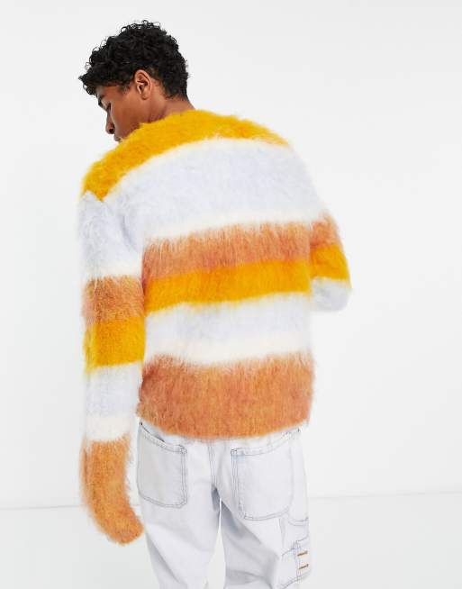 ASOS Design Oversized Fluffy Stripe Sweater