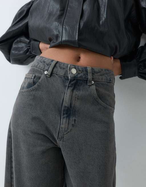 ASOS DESIGN extreme jeans barrel w ciemnym odcieniu, 4 z 5