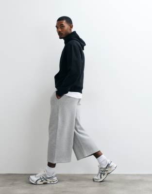Asos Design Extreme Long Length Sweat Shorts In Gray