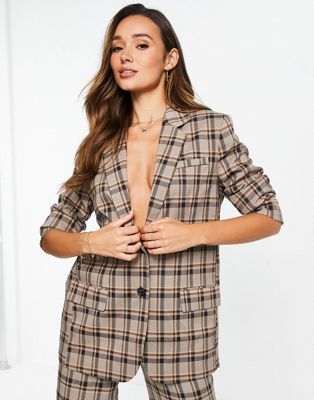 ASOS DESIGN extreme man suit in brown check